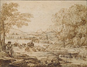Youth playing a Pipe in a pastoral Landscape, c. 1640s