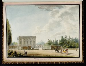 View of the Castle from the Entrance, from Recueil des plans du Petit Trianon by Richard Mique by Claude Louis Chatelet