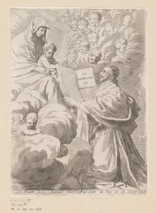 Armand-Jean du Plessis Duke of Richelieu Presents a Book to Mary with Child