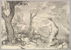 Death of Adonis by Claude Mellan