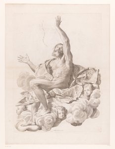 Saint Paul on a Cloud Surrounded by Cherubs by Claude Mellan