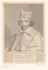 Portrait of Alphonse Louis du Plessis de Richelieu, Archbishop of Lyon by Claude Mellan