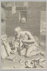 St. Jerome Praying in His Cell by Claude Mellan