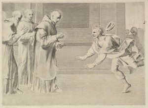 St. William, Duke of Aquitaine, Converted by St. Bernard by Claude Mellan