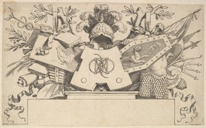 Trophy with Monogram Containing the Letters of LEONARDOS by Claude Mellan