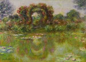 Water Lily Pond, the Roses by Claude Monet