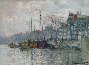 View of Prins Hendrikkade and Kromme Waal in Amsterdam. 1874 by Claude Monet