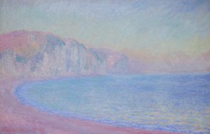 Cliffs at Pourville, rising sun by Claude Monet