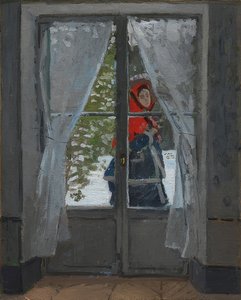 The Red Headscarf. Around 1868-73 by Claude Monet
