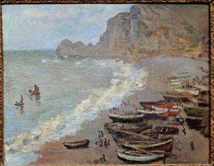 Etretat: the beach and the Amont gate by Claude Monet, 1883 by Claude Monet