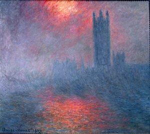 London, Parliament, Sunshine in the Fog by Claude Monet