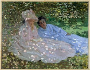 Mrs. Monet and a Friend in the Garden by Claude Monet