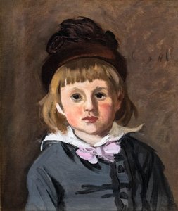 Portrait of Jean Monet in a pompom hat by Claude Monet
