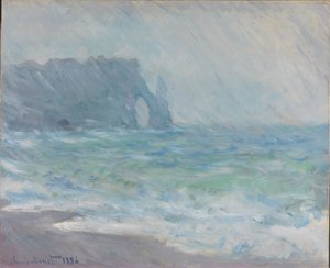 Rain in Étretat by Claude Monet