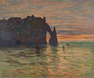Sunset at Étretat by Claude Monet