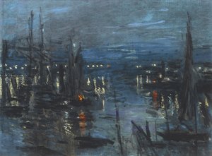 The Port of Le Havre, Night Effect by Claude Monet