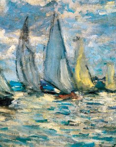 The Boats or Regatta in Argenteuil (detail) by Claude Monet