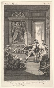 A Man Leans Toward a Woman Standing in a Doorway by Claude Nicolas Malapeau