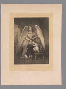Guardian Angel Standing Behind Two Young Children by Claude Régnier