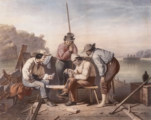 In a Quandary, Mississippi Raftmen Playing Cards