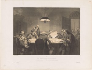 Reading Men Around a Table by Claude Thielley