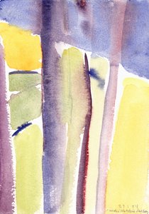 Trees overlooking the lake, 1994 by Claudia Hutchins Puechavy