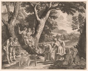 A Game of Boule, Plate 9 from Pastorales