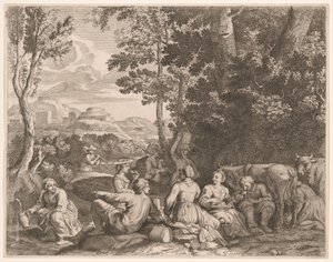 Country Meal, Plate 3 from Pastorales by Claudine Bouzonnet Stella