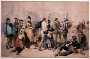 Crowd in the Lobby of the Gare de Lyon by Andrieux by Clément Auguste Andrieux