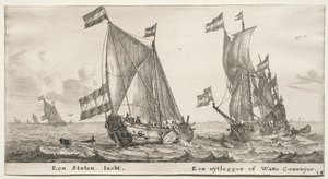 Various Ships and Views of Amsterdam, Part II: Dutch Admiralty Yacht. A Guard Ship