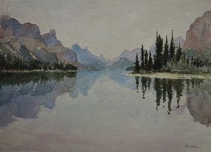 Maligne Lake, Towards Evening, 2016 by Clive Wilson