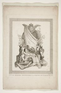 Eleven sheets from Nouveaux Trophees et Cartouches representant les arts et les sciences by Clément Pierre Marillier