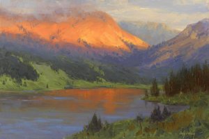 Golden Mountain Lake Glow