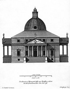 Elevation of Mereworth Castle (engraved by H. Hulsbergh, c.1722-24)