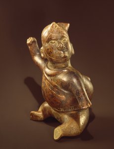 Horned figure vessel