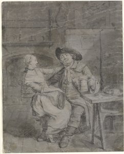A Couple Merrymaking in a Tavern by Collet