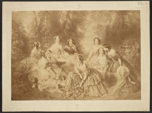 The Empress Eugenie Surrounded by Her Ladies in Waiting by Comte Olympe Aguado