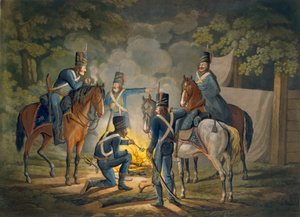 Prussian Hussars on a Night Picket, c.1799-1802
