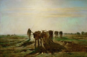 Cattle Walking to Work, Morning, 1855 by Constant-Emile Troyon