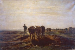 Flat Landscape with Oxen