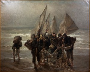 Shrimpers at Mariakerke by Constantin Emile Meunier