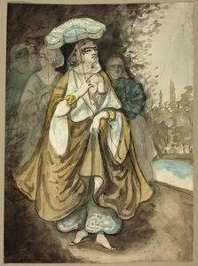 One of the Ladies of the Harem; Fragment of a Landscape by Constantin Guys