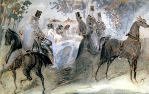 The Elegant Horse and Riders by Constantin Guys