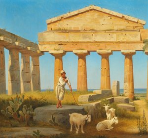 The Temple of Ceres at Paestum by Constantin Hansen