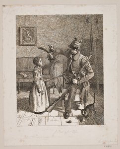 A Hunter Showing a Little Girl His Catch by Constantin Hansen