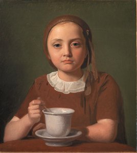 Portrait of a Little Girl, Elise Købke, with a Cup in front of her