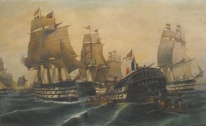 The Battle of Trafalgar by Constantinos Volanakis