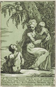 A Woman at the Foot of a Tree Holding a Child by Conte Antonio Maria Zanetti the Elder