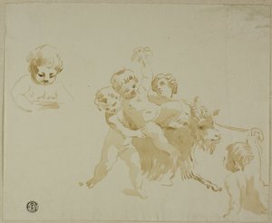 Putti Playing with Goat