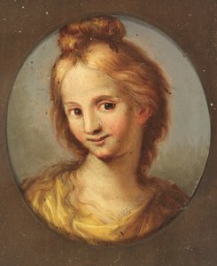 Head of a Girl in a Yellow Dress by Continental School Continental School